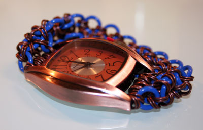 mens copper/blue watch