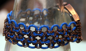 mens copper/blue stretch watchband